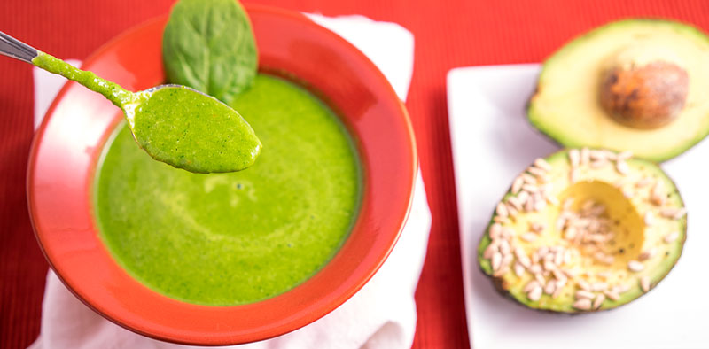 Zucchini Spinach Soup & Sunflower Avocado Bliss