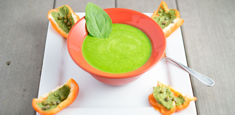 pesto bell peppers and zucchini spinch-soup