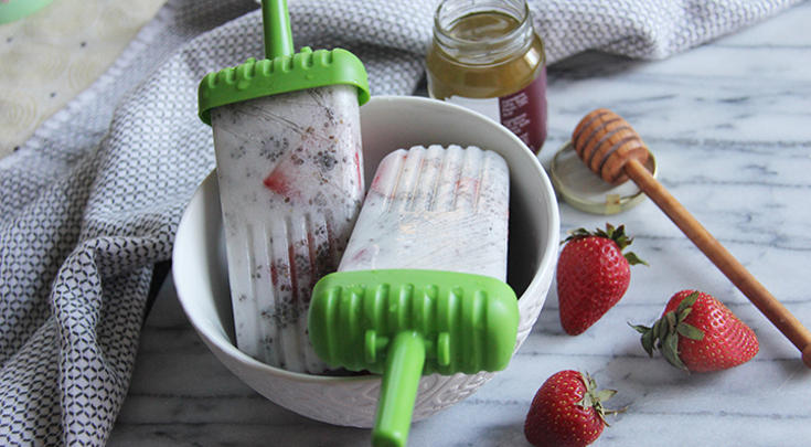 Coconut Strawberry Popsicles