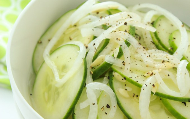 cucumber onion raw vegan salad FTR