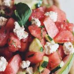 Watermelon, Cucumber & Almond Feta Salad