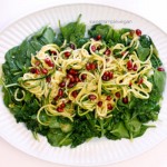 Pomegranate Zucchini Pasta with Persimmon Ginger Dressing