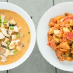 Red Bell Pepper Miso Soup & BBQ Veggies