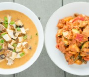 Red Bell Pepper Miso Soup & BBQ Veggies