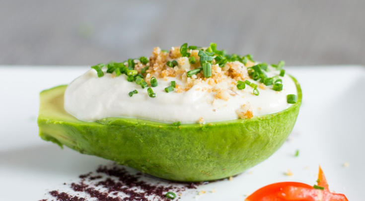 Avocados Stuffed With Tangy Cashew Cream