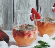 Ginger Basil Strawberry Cocktail